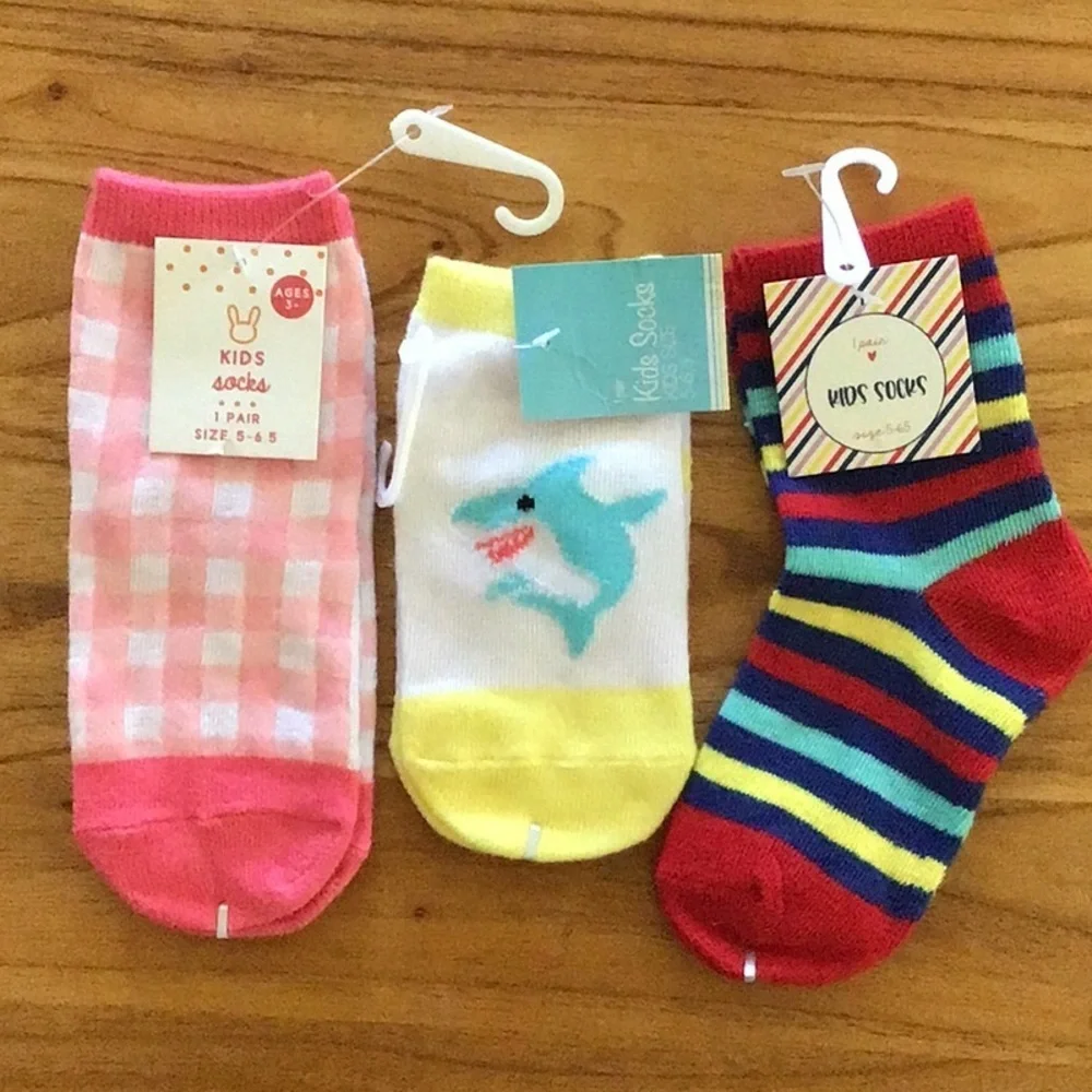 Vibrant Colorful Trio of Socks for Fun Outfits - NWT